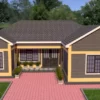 image of a 3 bedroom house with a hip and valley roofing design