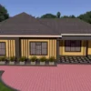 image of a 3 bedroom house with a tiled hip roof design