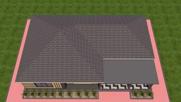 3 bedroom house with a hip roof