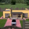 image of a 3 bedroom house featuring a simple hidden roof