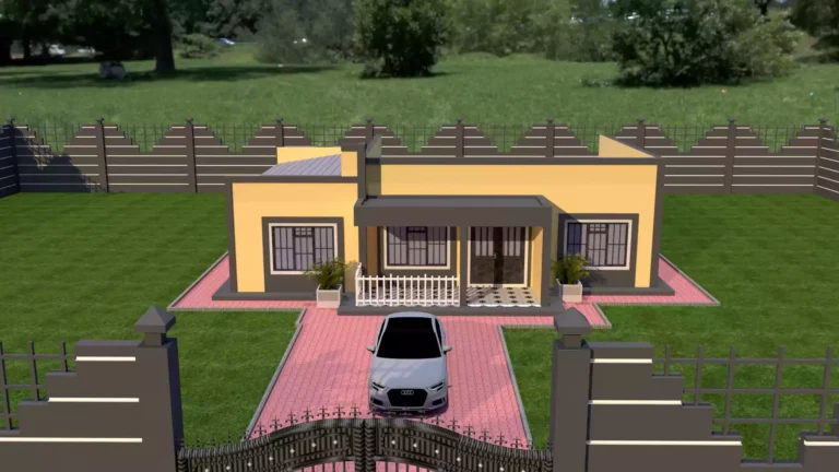image of a 3 bedroom house featuring a simple hidden roof