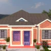 2 bedroom house with a Dutch gable roof design plan