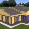 3 bedroom house with a gable roof design