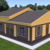 3 bedroom house with a gable roof design