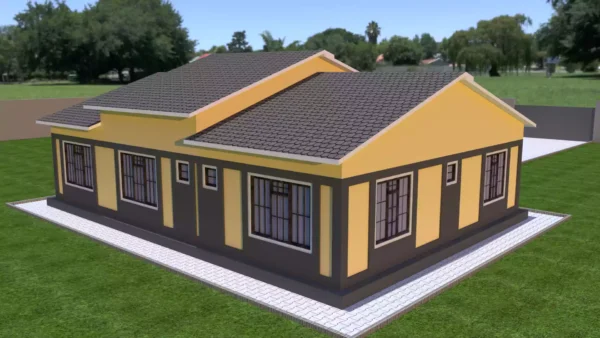 3 bedroom house with a gable roof design