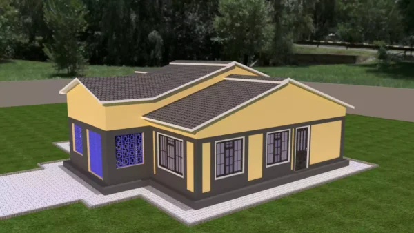 3 bedroom house with a gable roof design