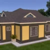 3 bedroom house plan with a dutch gable roof design