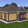 3 bedroom house plan with a dutch gable roof design