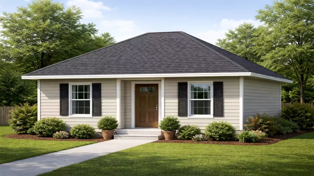 House with a hip roof