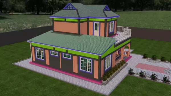 3 bedroom storey house architectural plan