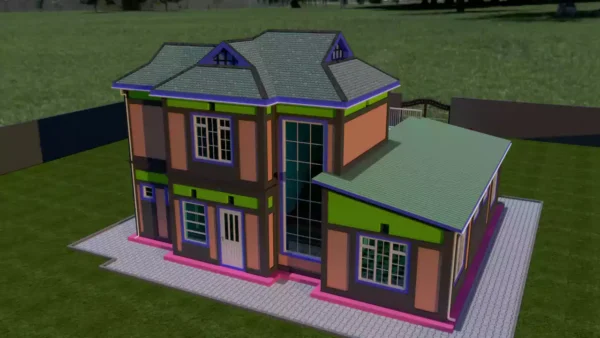 3 bedroom storey house architectural plan