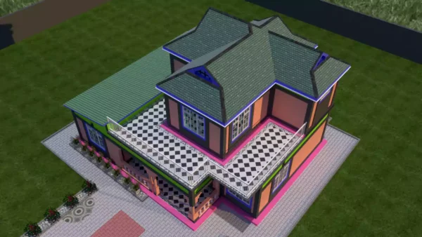 3 bedroom storey house architectural plan