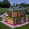 3 bedroom storey house architectural plan