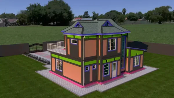 3 bedroom storey house architectural plan