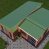 Simple 2 bedroom house with a skillion roof architectural plan