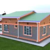 Simple 3 bedroom house with a gable roof building plan