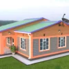 Simple 3 bedroom house with a gable roof building plan