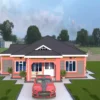 3 bedroom house with a dutch gable roof architectural plan