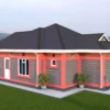 3 bedroom house with a dutch gable roof architectural plan