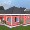 3 bedroom house with a dutch gable roof architectural plan