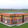 3 bedroom house design with a hidden roof architectural plan